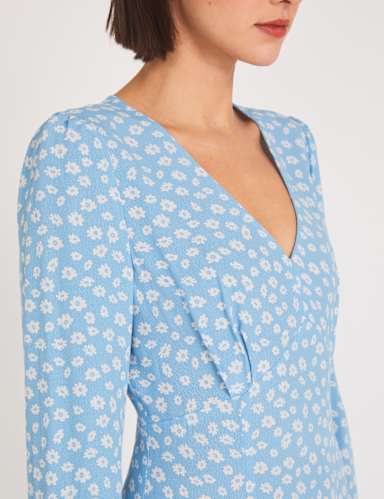 Floral V-Neck Midi Tea Dress 5 of 5
