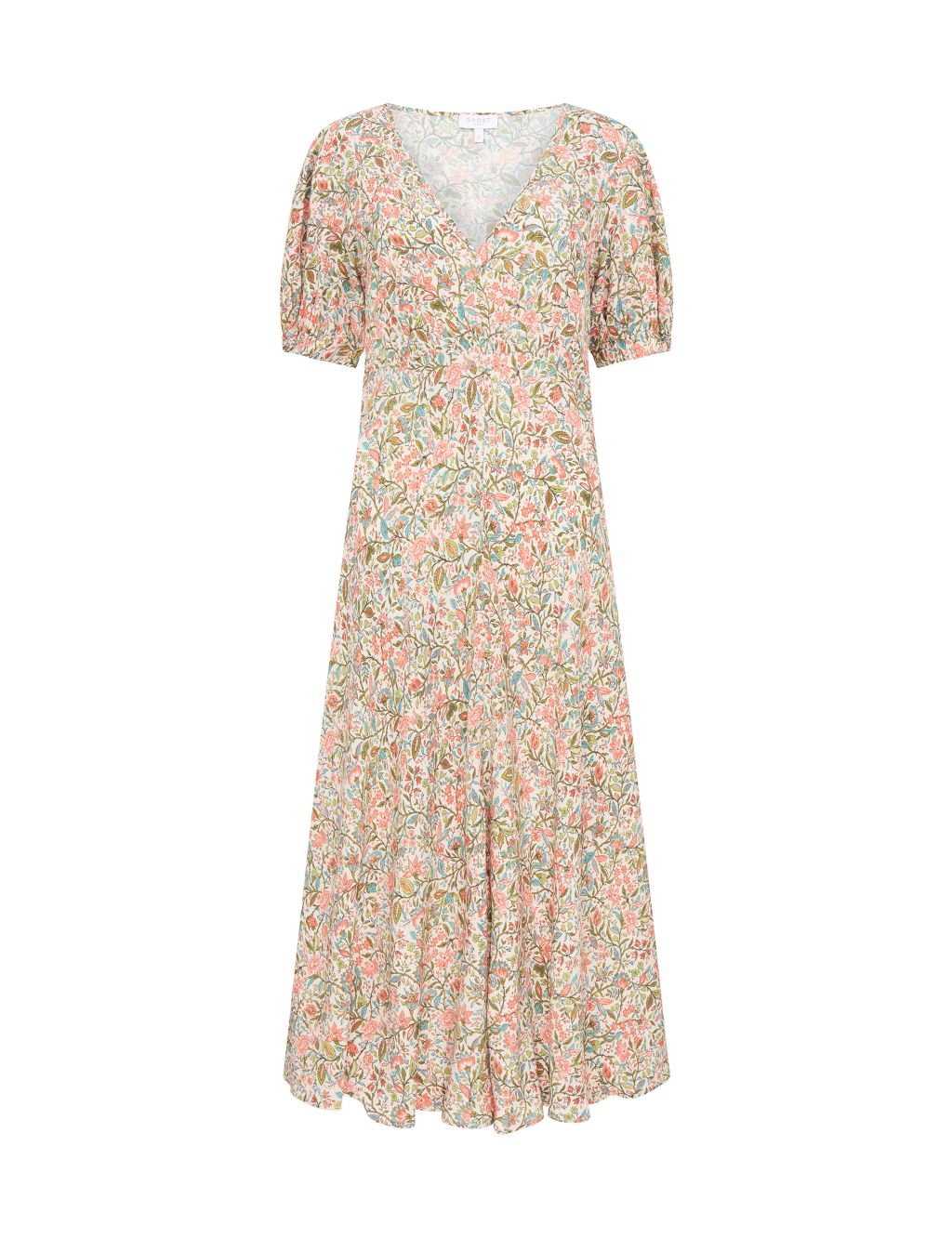 Floral V-Neck Midi Tea Dress | Ghost | M&S