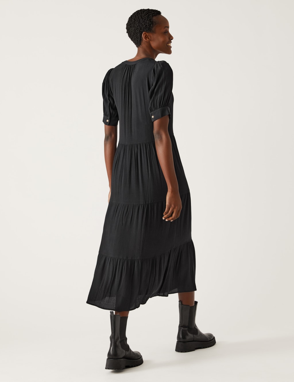 Floral V-Neck Midi Tiered Dress 6 of 6