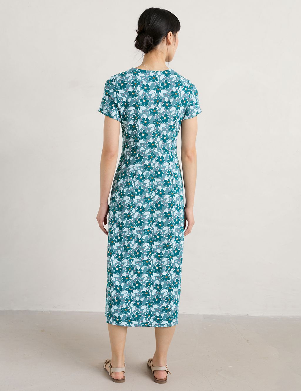 Floral V-Neck Midi Waisted Dress | Seasalt Cornwall | M&S