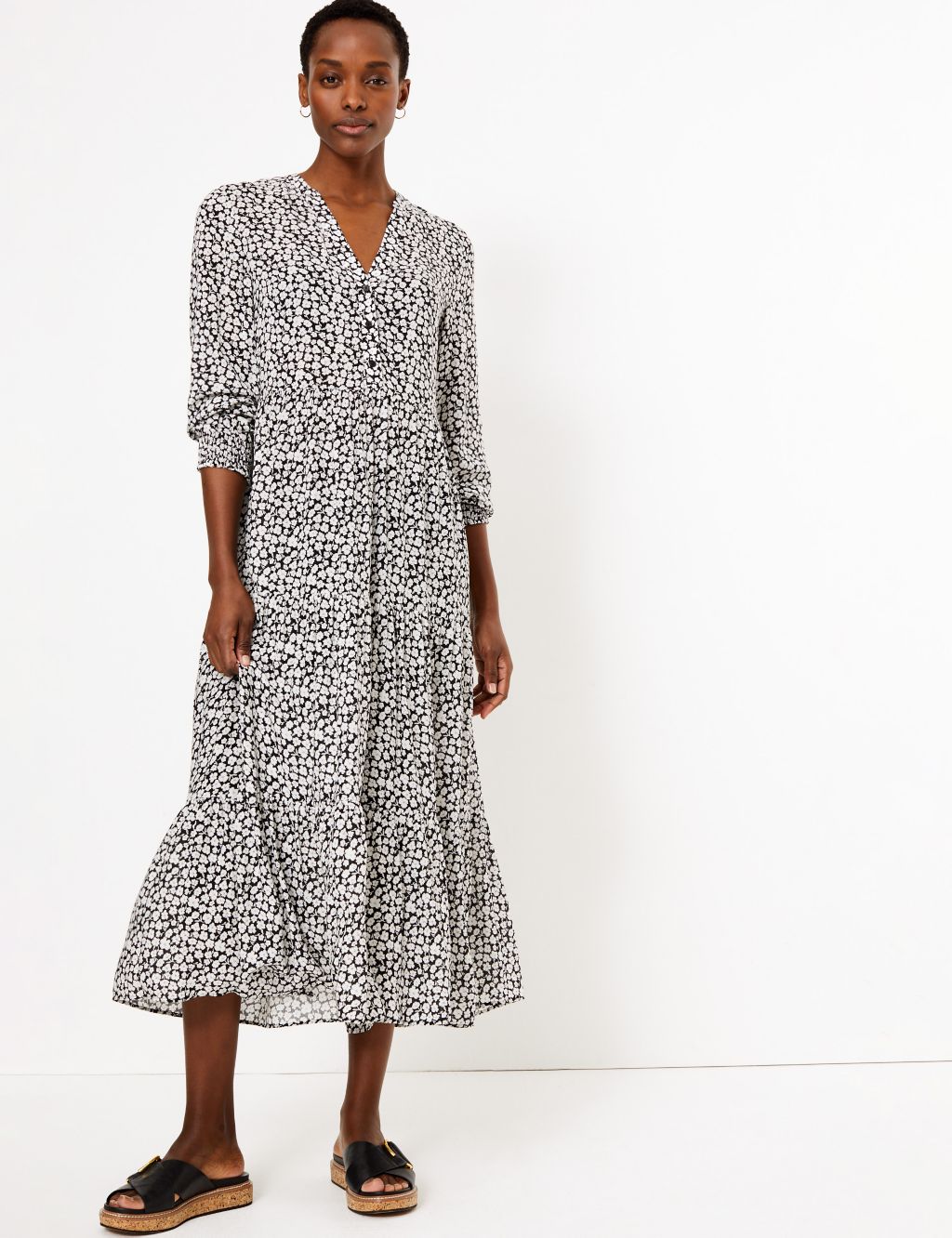 Floral V-Neck Midiaxi Relaxed Dress | M&S Collection | M&S