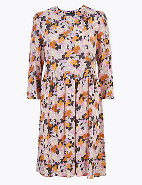 Floral V-Neck Mini Relaxed Dress Image 2 of 5