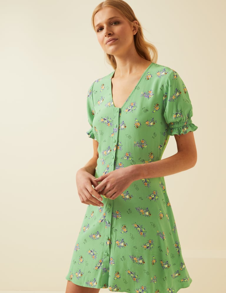 Floral VNeck Mini Tea Dress M&S X GHOST M&S