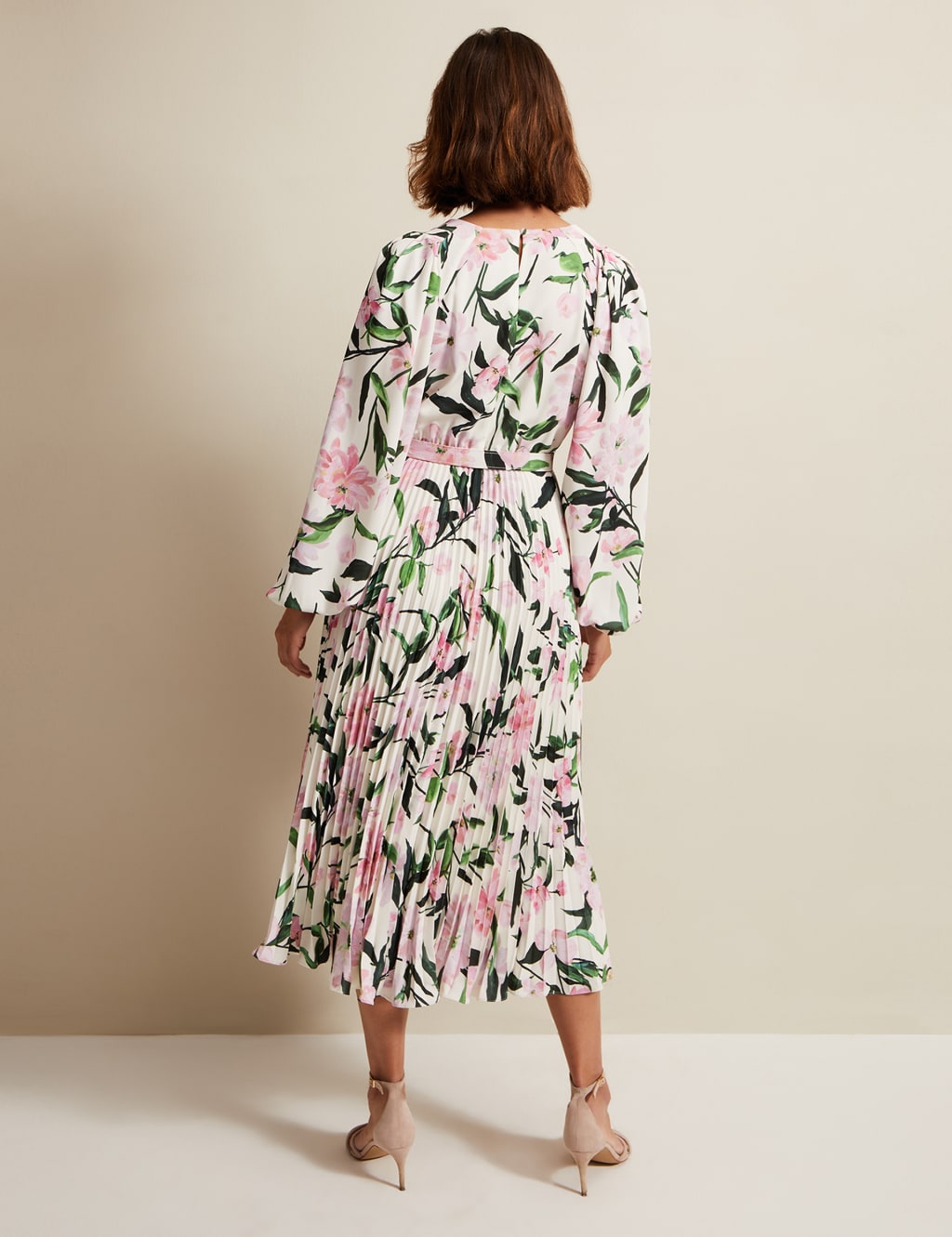Meadow floral pleated wrap cheap dress