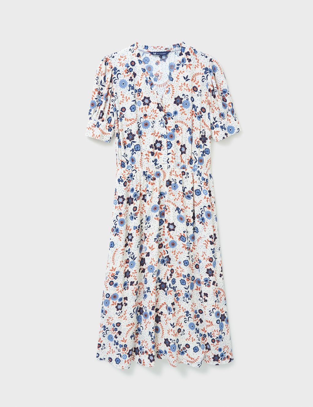 Floral V-Neck Puff Sleeve Midi Tea Dress | Crew Clothing | M&S