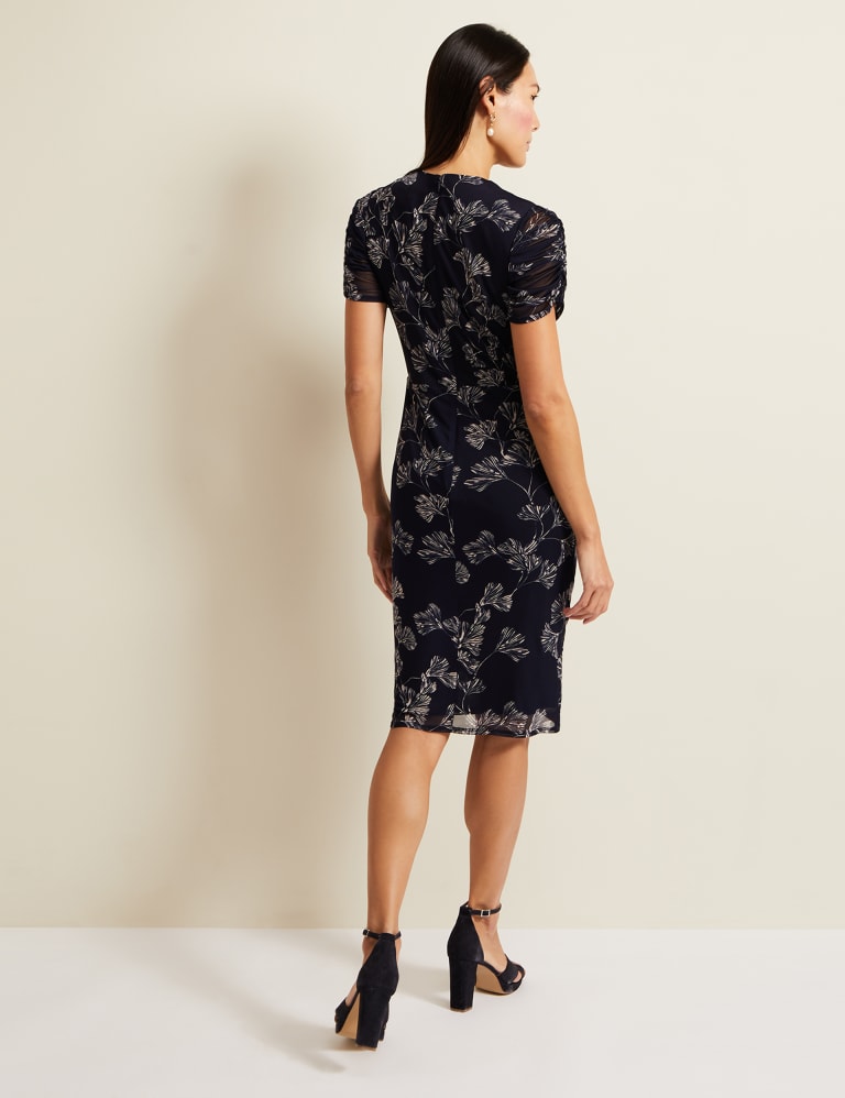 Floral V-Neck Ruched Wrap Dress 4 of 8