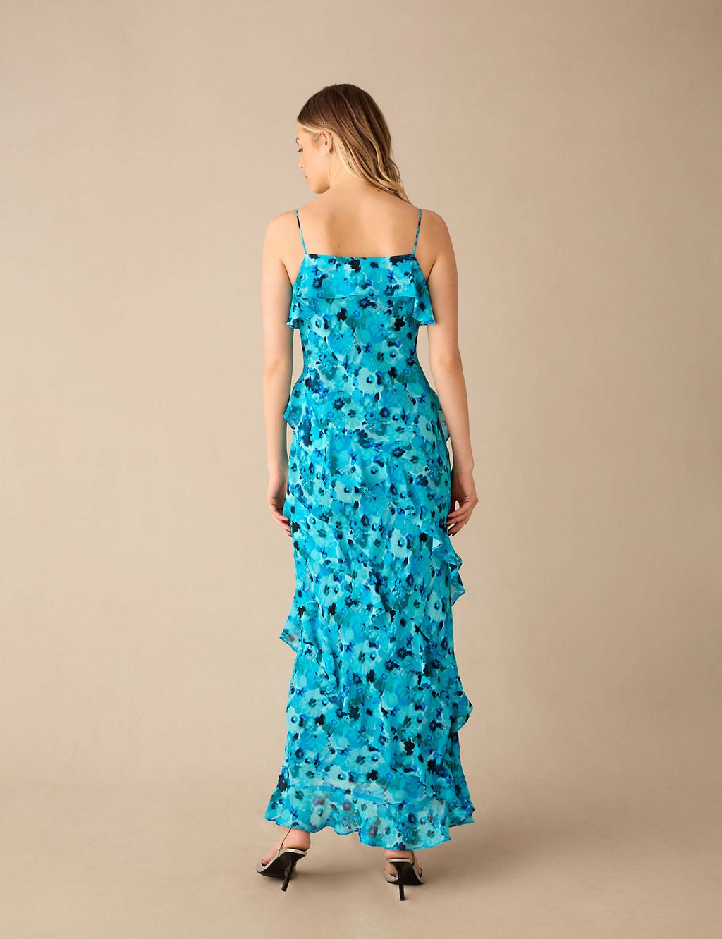 Floral V-Neck Ruffle Maxi Tiered Dress 8 of 8
