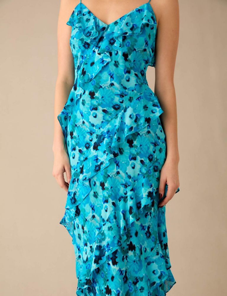 Floral V-Neck Ruffle Maxi Tiered Dress 7 of 8