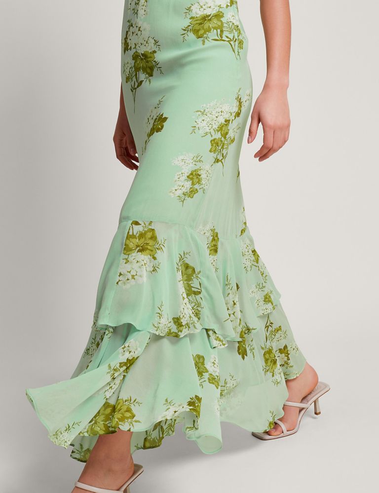 Floral V-Neck Ruffle Tiered Maxi Dress 4 of 4