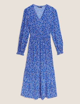 blue floral dress marks and spencer