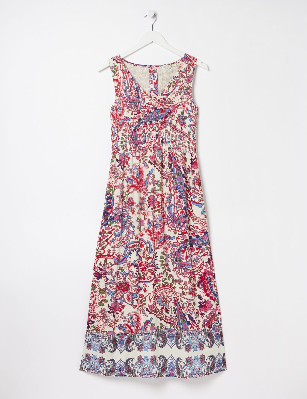 Floral V-Neck Shirred Midi Waisted Dress 1 of 5