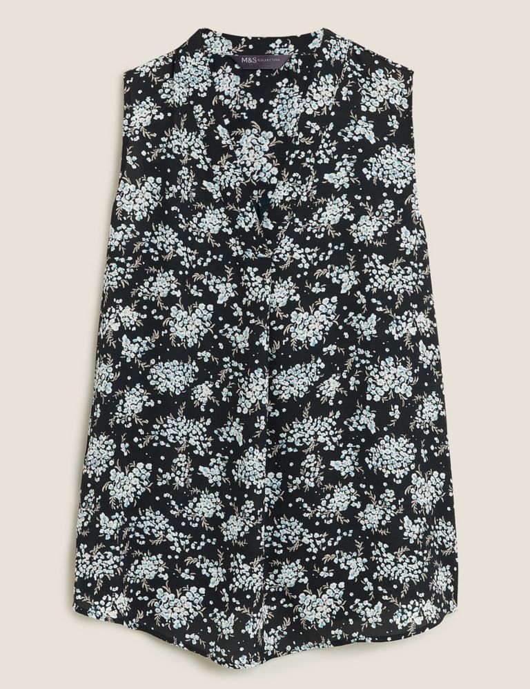 Floral V-Neck Sleeveless Shell Top | M&S Collection | M&S