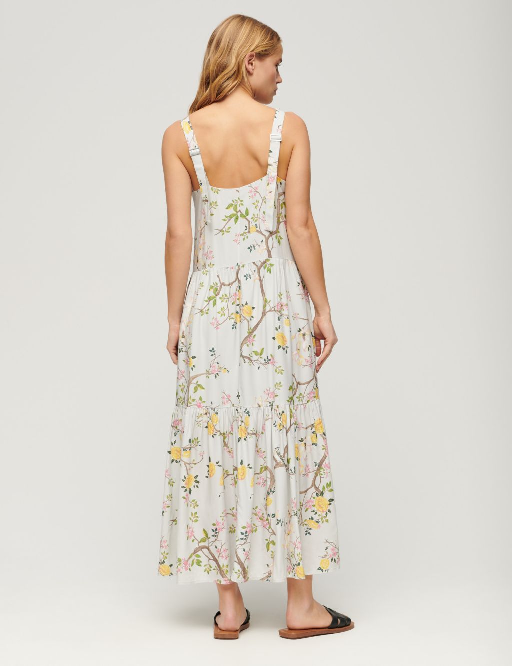 Floral V-Neck Strappy Maxi Tiered Dress | Superdry | M&S