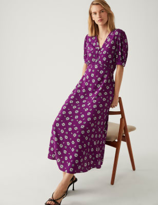 Lenno print shop naya button dress