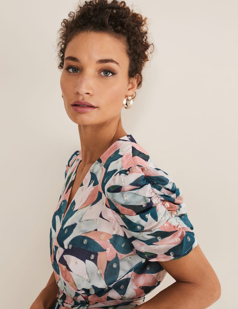 Floral VNeck Tie Waist Midi Wrap Dress Phase Eight M&S