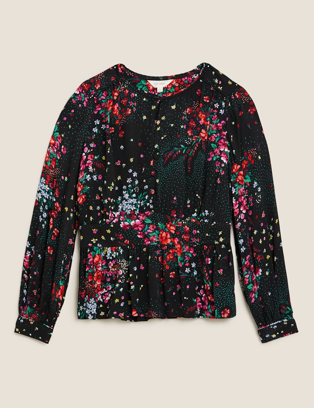 Floral Waisted Long Sleeve Blouse Per Una M&S