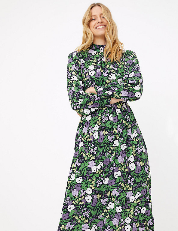 Floral Waisted Midi Dress | M☀S ...