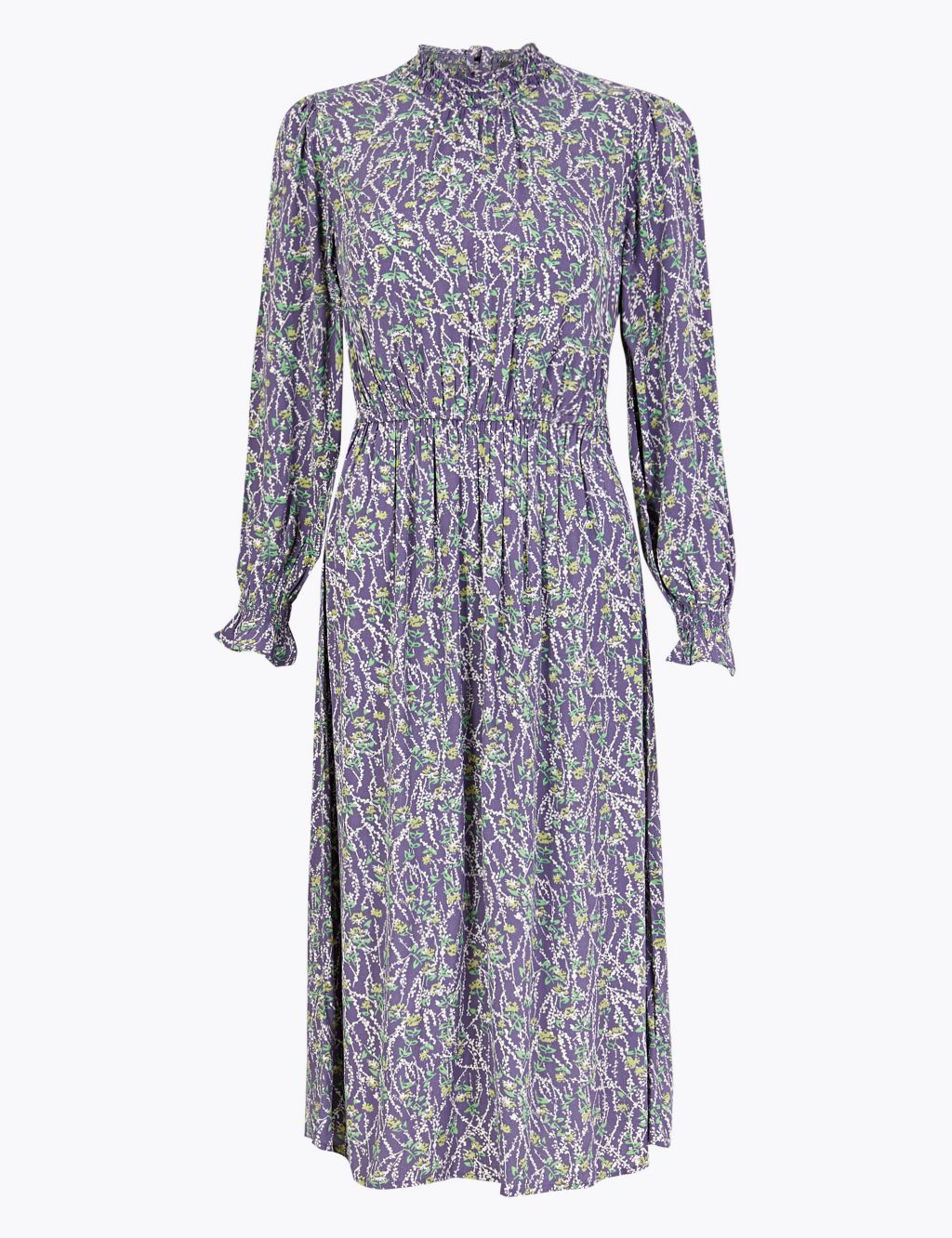 Floral Waisted Midi Dress | M&S Collection | M&S
