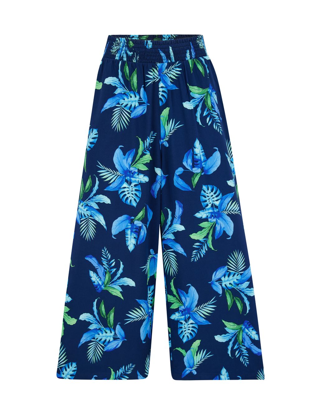 Floral Wide Leg Cropped Beach Trousers 1 of 4