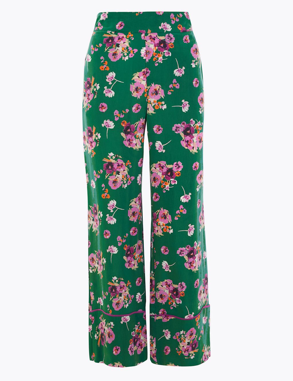 Floral Wide Leg Cropped Trousers 1 of 5