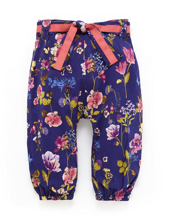 Floral Woven All over printed Trousers Image 1 of 2