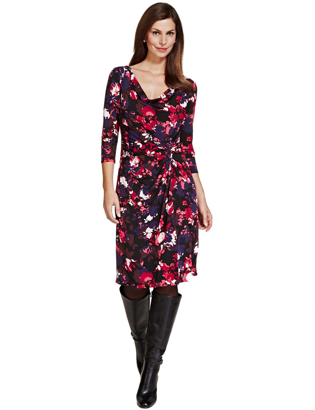Floral Wrap Bodycon Dress 2 of 4