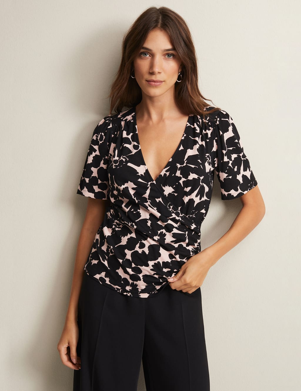 Floral Wrap Top Phase Eight M&S