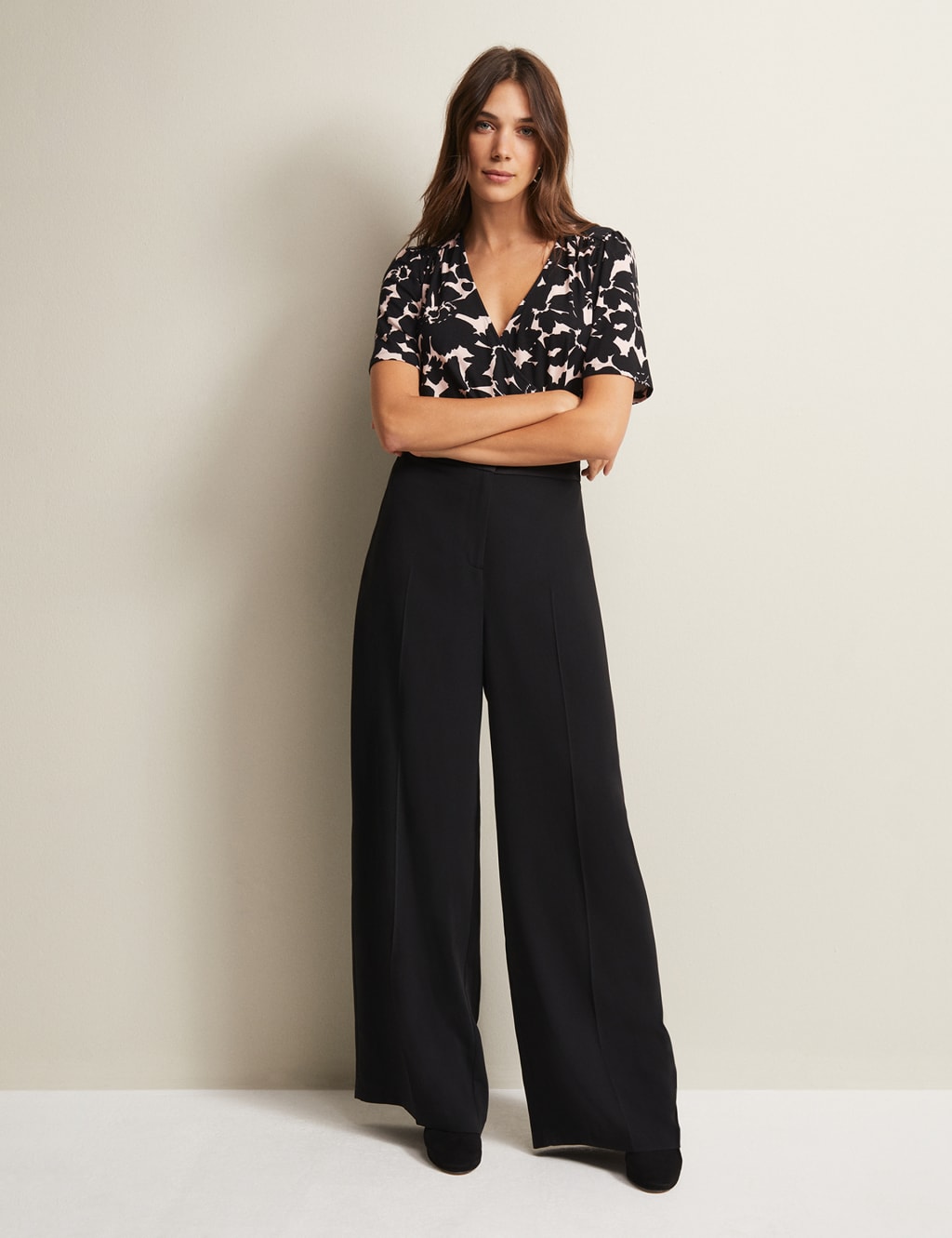 Floral Wrap Top Phase Eight M&S