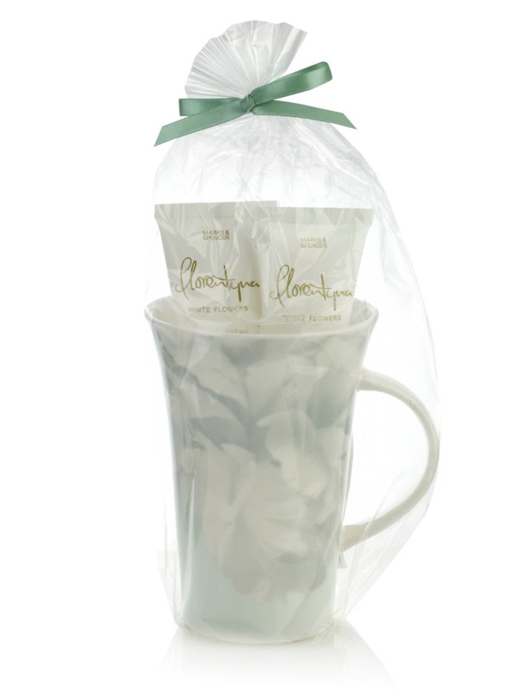 Florentyna White Flowers Mug Gift Set 1 of 2