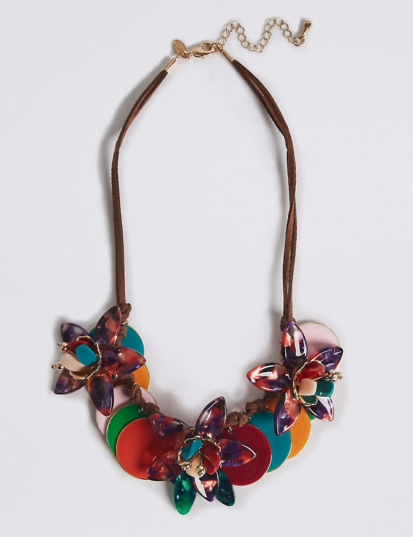 Flower Disc Collar Necklace Image 1 of 2