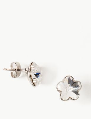 Flower Earrings with Swarovski® Crystals Image 2 of 3