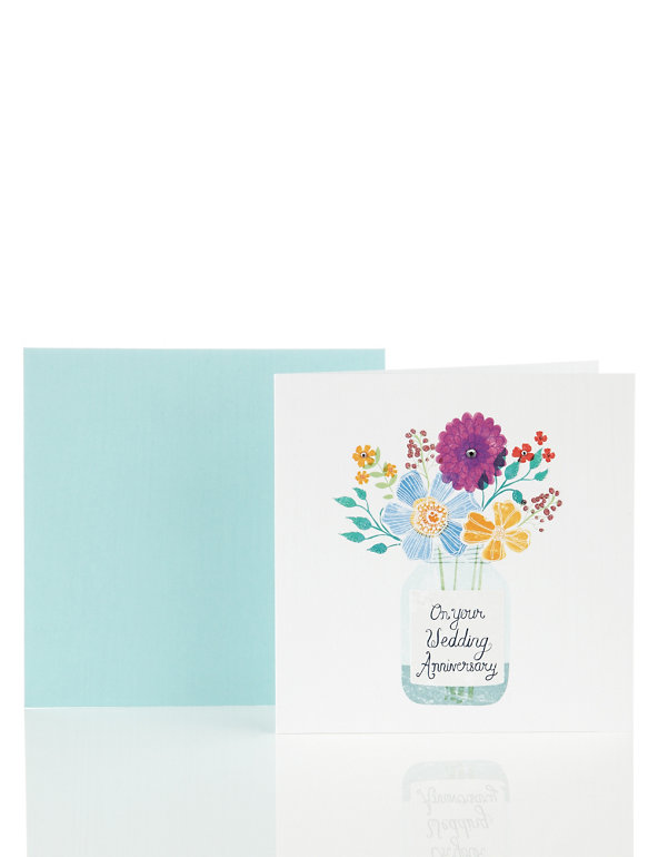 Flower Jar Anniversary Card Image 1 of 2