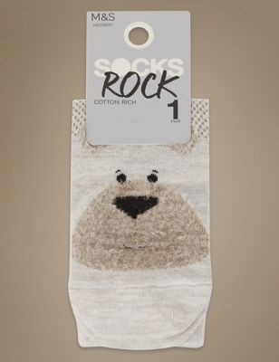 Fluffy Bear Socks Image 1 of 2