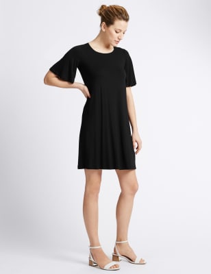 Flutter Sleeve Swing Dress | M\u0026S 