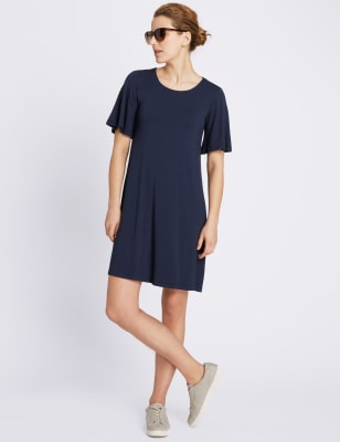 flutter sleeve swing dress