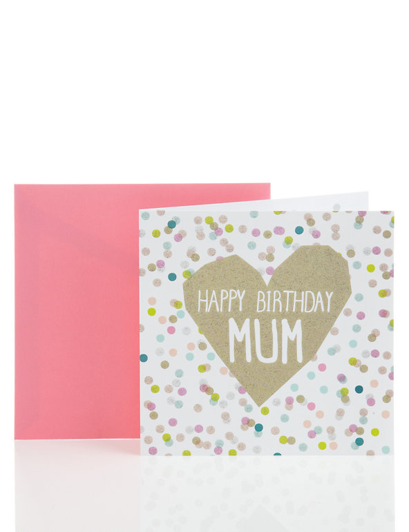 Foil Heart Polka Dot Mum Birthday Card Image 1 of 2