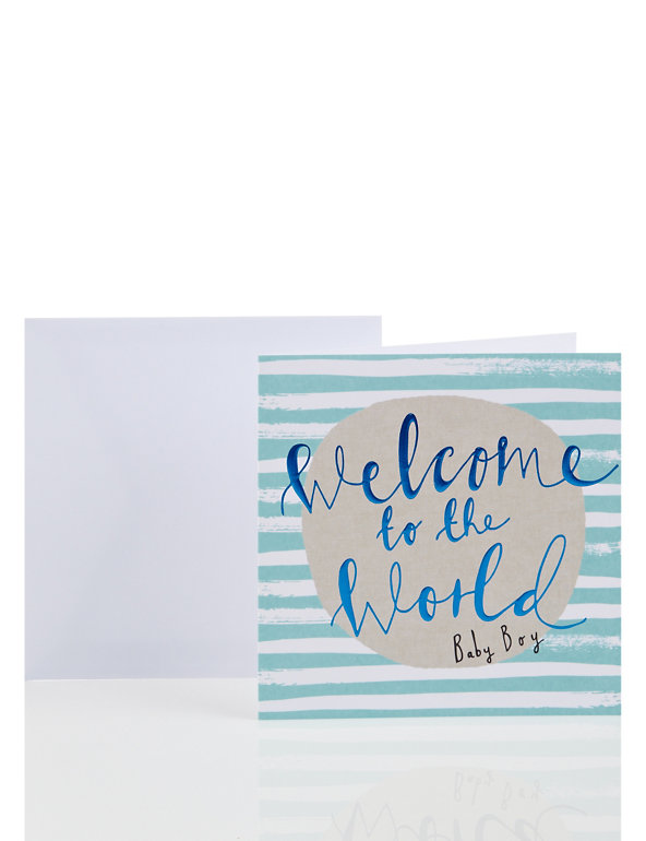 Foil Lettering Birth of Baby Boy Card Image 1 of 2