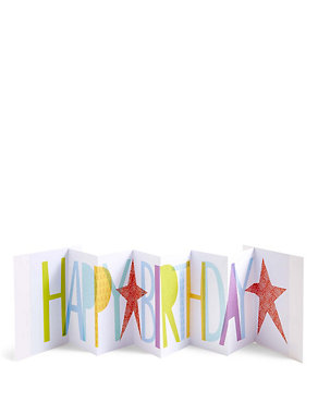 Fold-Out Typographic Happy Birthday Card Image 2 of 3