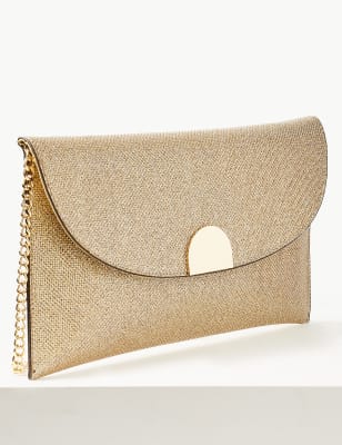 Fold Over Chain Clutch Bag M S Collection M S