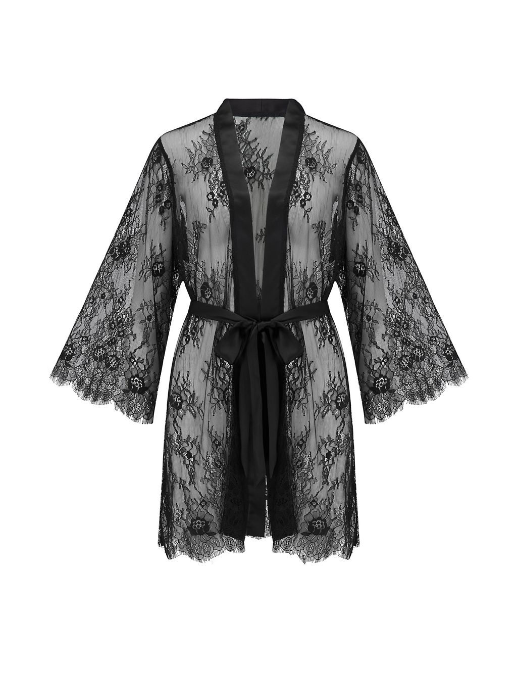 For Your Eyes Only Floral Lace Short Robe 1 of 5