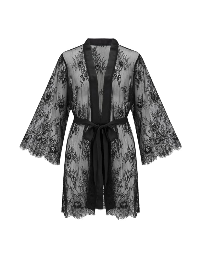 For Your Eyes Only Floral Lace Short Robe | Pour Moi | M&S