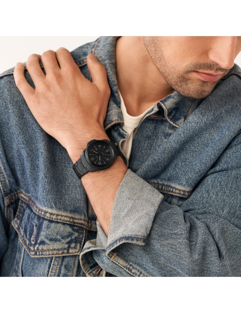 Bronson chronograph black stainless steel watch outlet