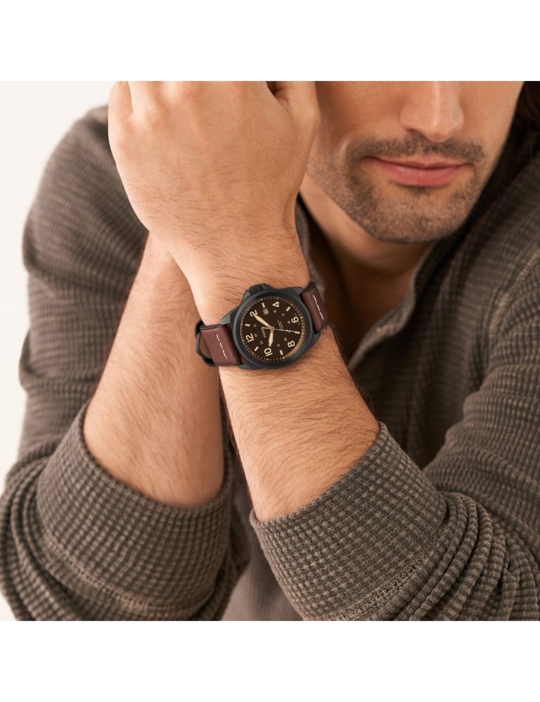 Fossil Bronson Brown Leather Watch