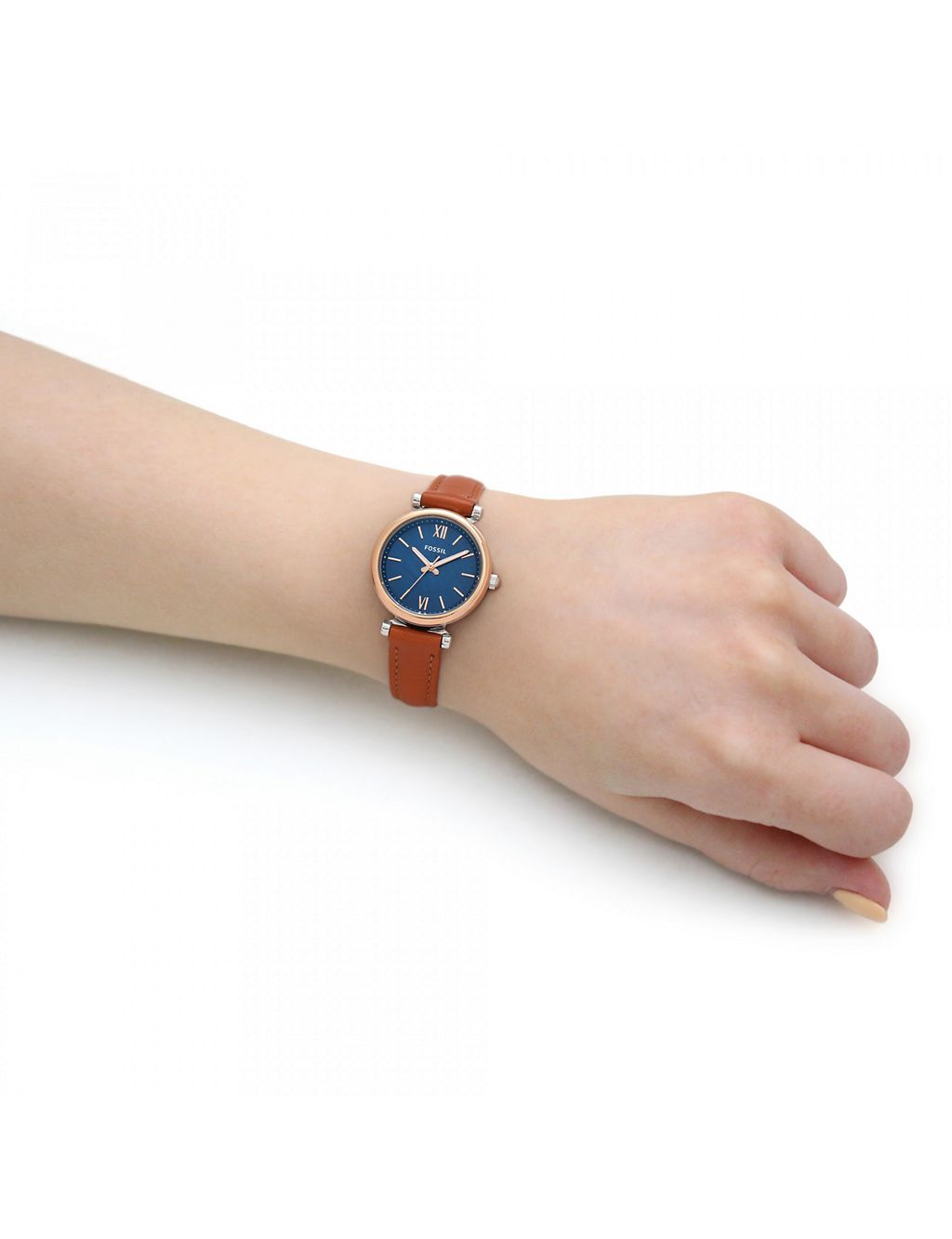 Fossil Carlie Brown Leather Watch 1 of 5