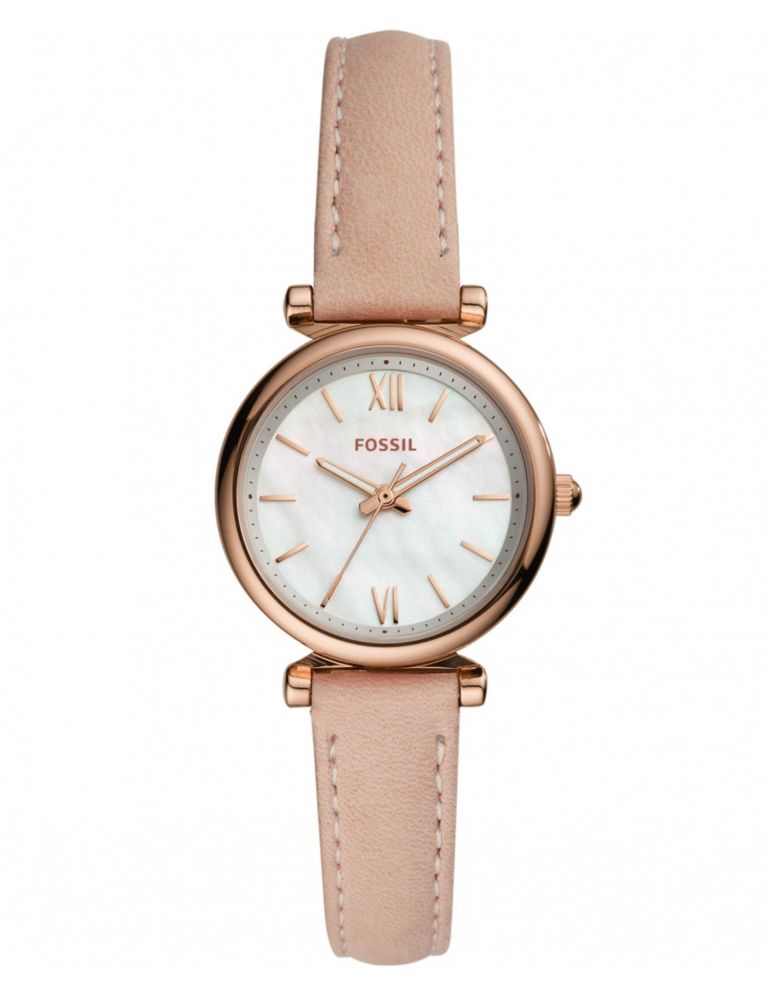Fossil Carlie Nude Leather Watch 1 of 6