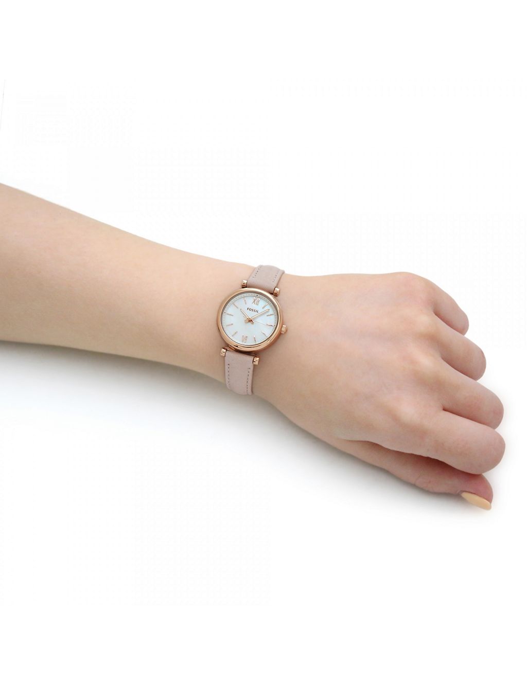Fossil Carlie Nude Leather Watch 1 of 6