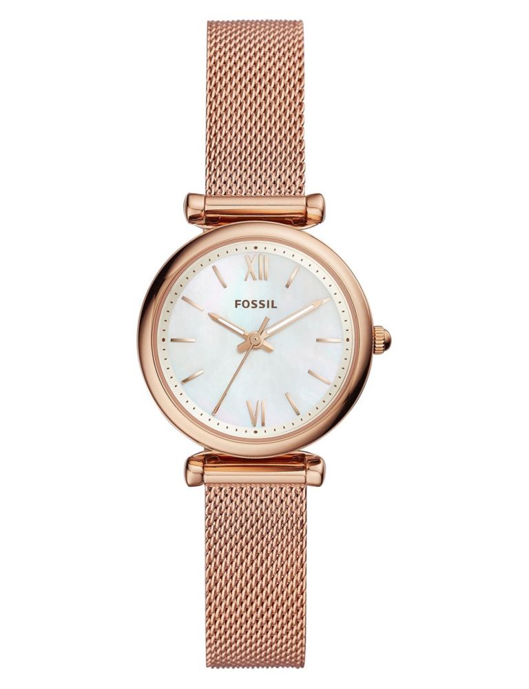 Fossil Carlie Rose Gold Metal Watch 1 of 3