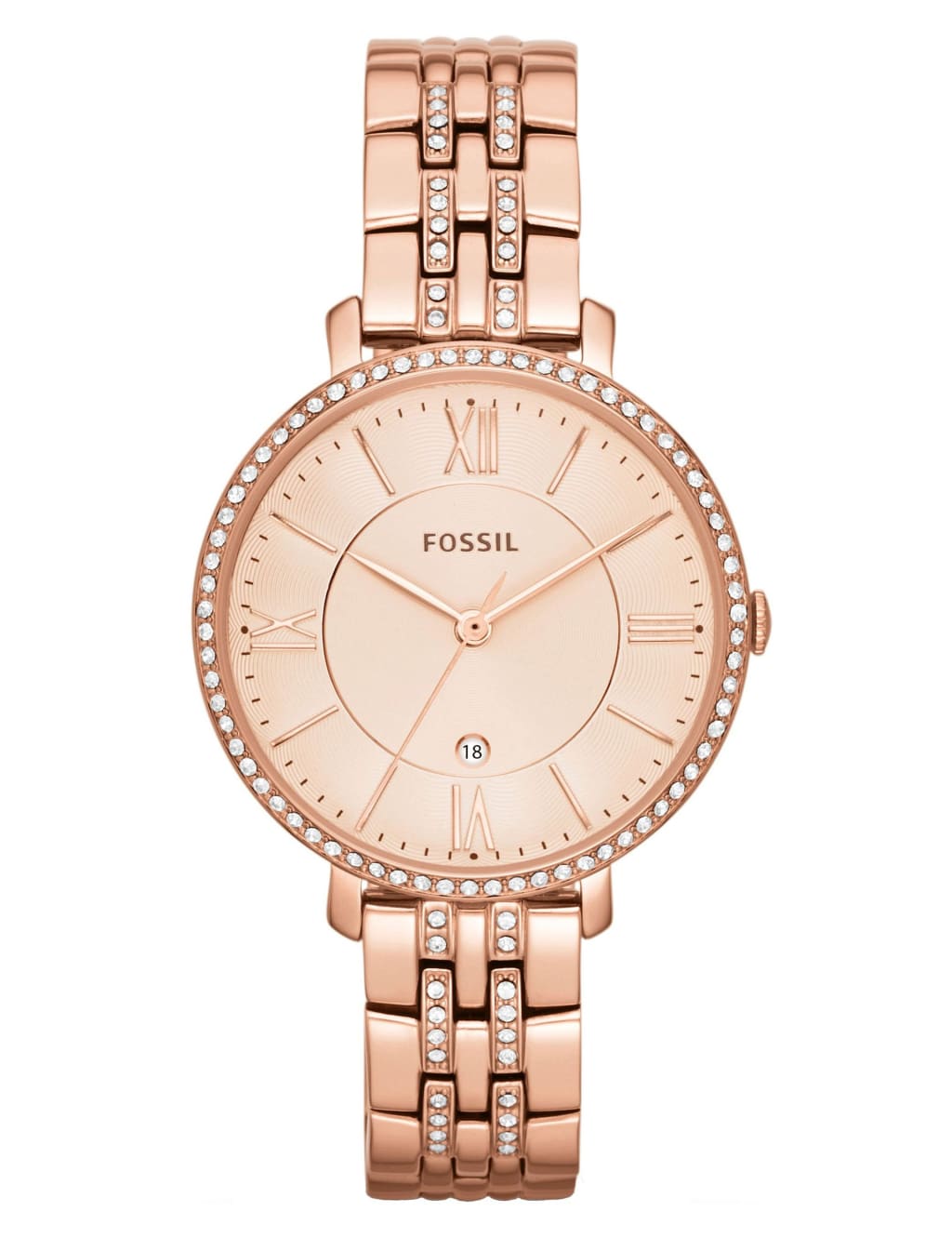 Fossil Jacqueline Rose Gold Plated Bracelet Watch Fossil M S