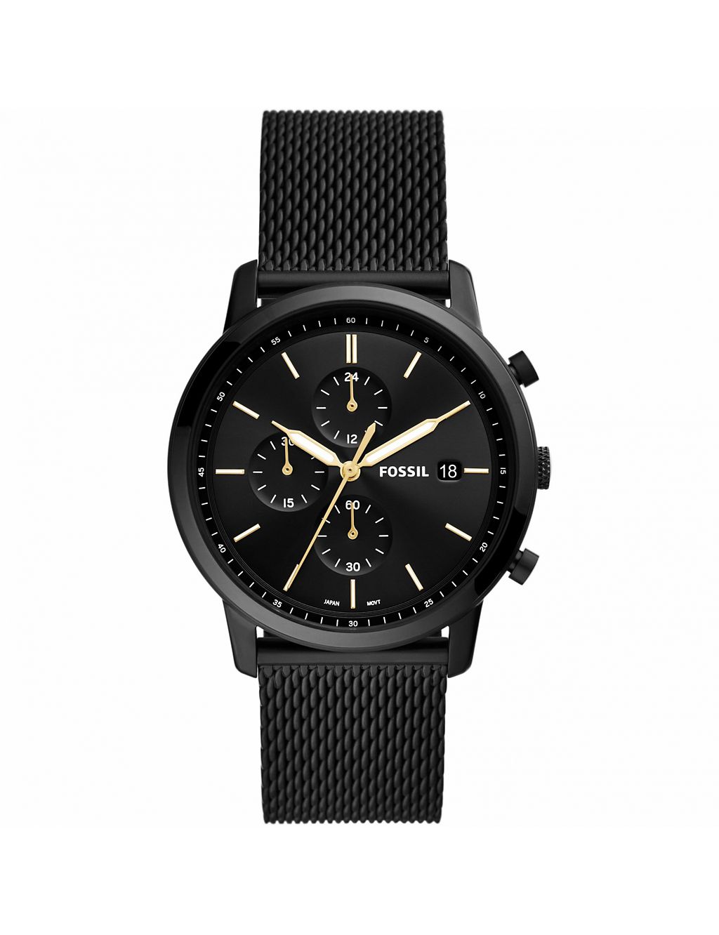 Fossil Minimalist Black Stainless Steel Watch 3 of 8