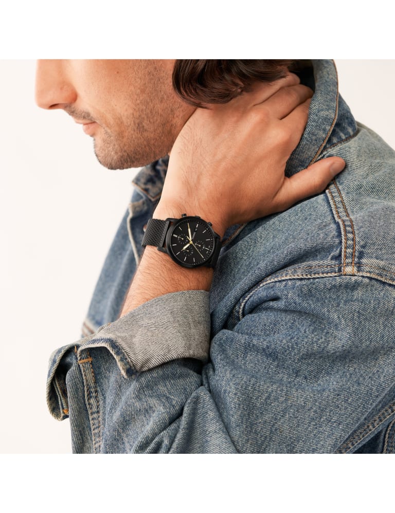 Fossil black strap on sale watch